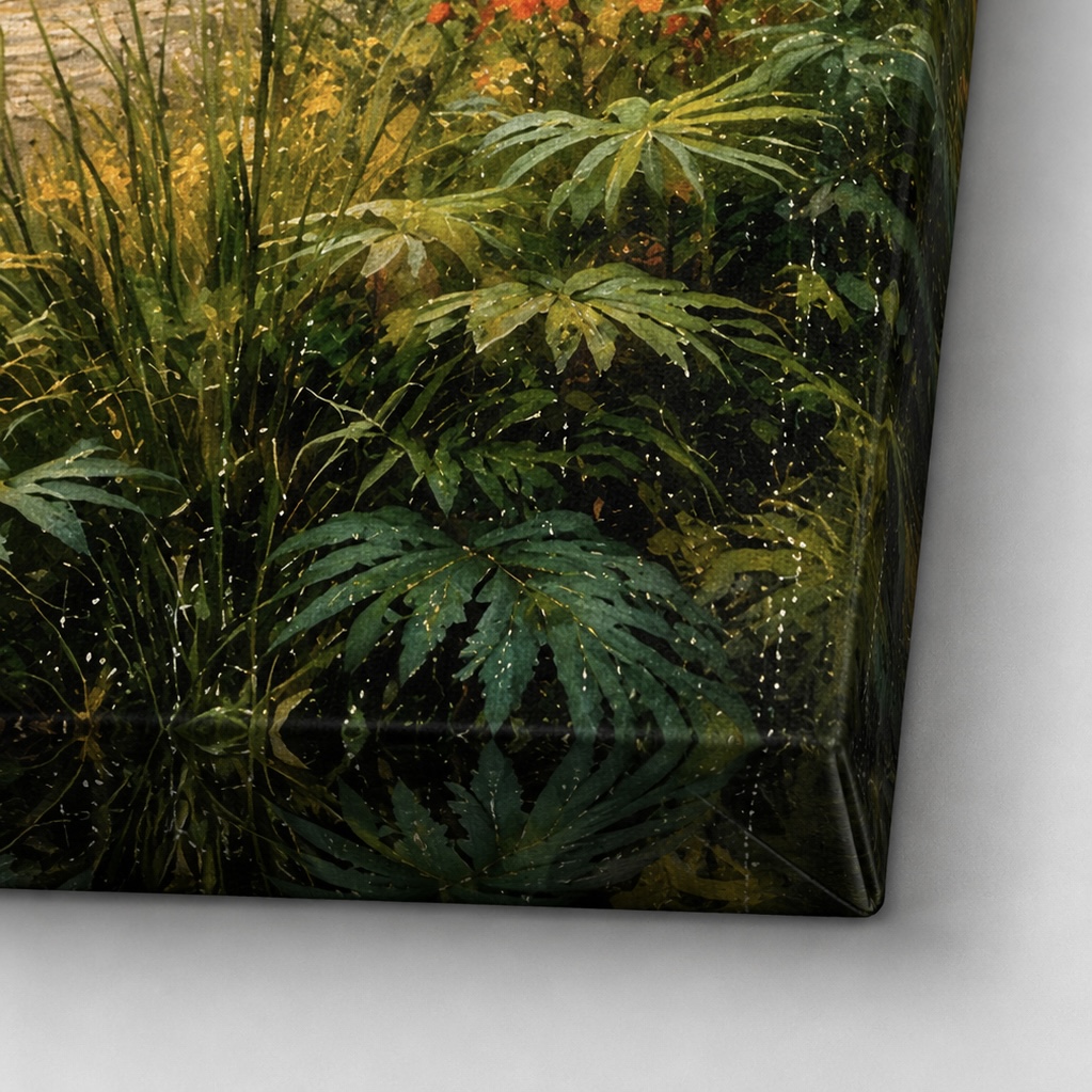 Tableau Paysage Asiatique – Lueur d’Asie détail toile paysage asiatique végétation tropicale impression artistique