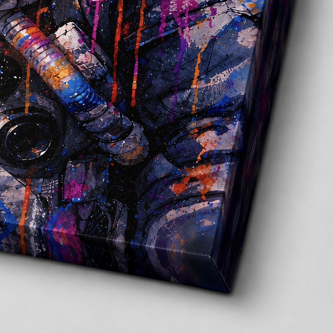 Tableau Astronaute Pop Art – Cosmic Explorer détail toile tableau astronaute cosmique street art moderne impression artistique premium