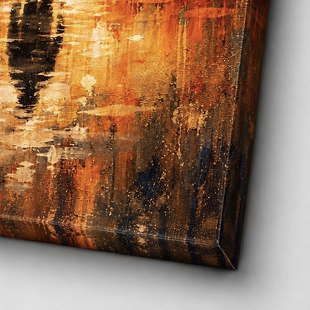 Tableau Clair Obscur – Entre Ombre et Lumière détail texture toile tableau clair obscur finition premium