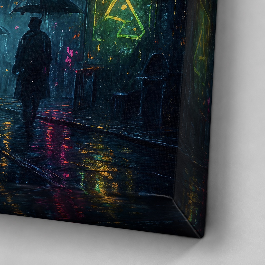 Tableau Tour Eiffel Cyberpunk – Cyber Paris detail toile tableau cyber paris neon cyberpunk impression artistique premium