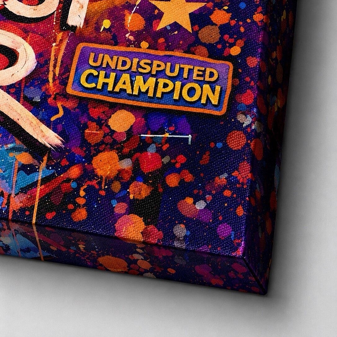 détail toile tableau mike tyson pop art impression canvas boxing street art champion moderne