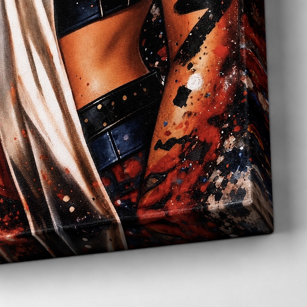 detail toile tableau les amazones pop art contemporain impression artistique premium