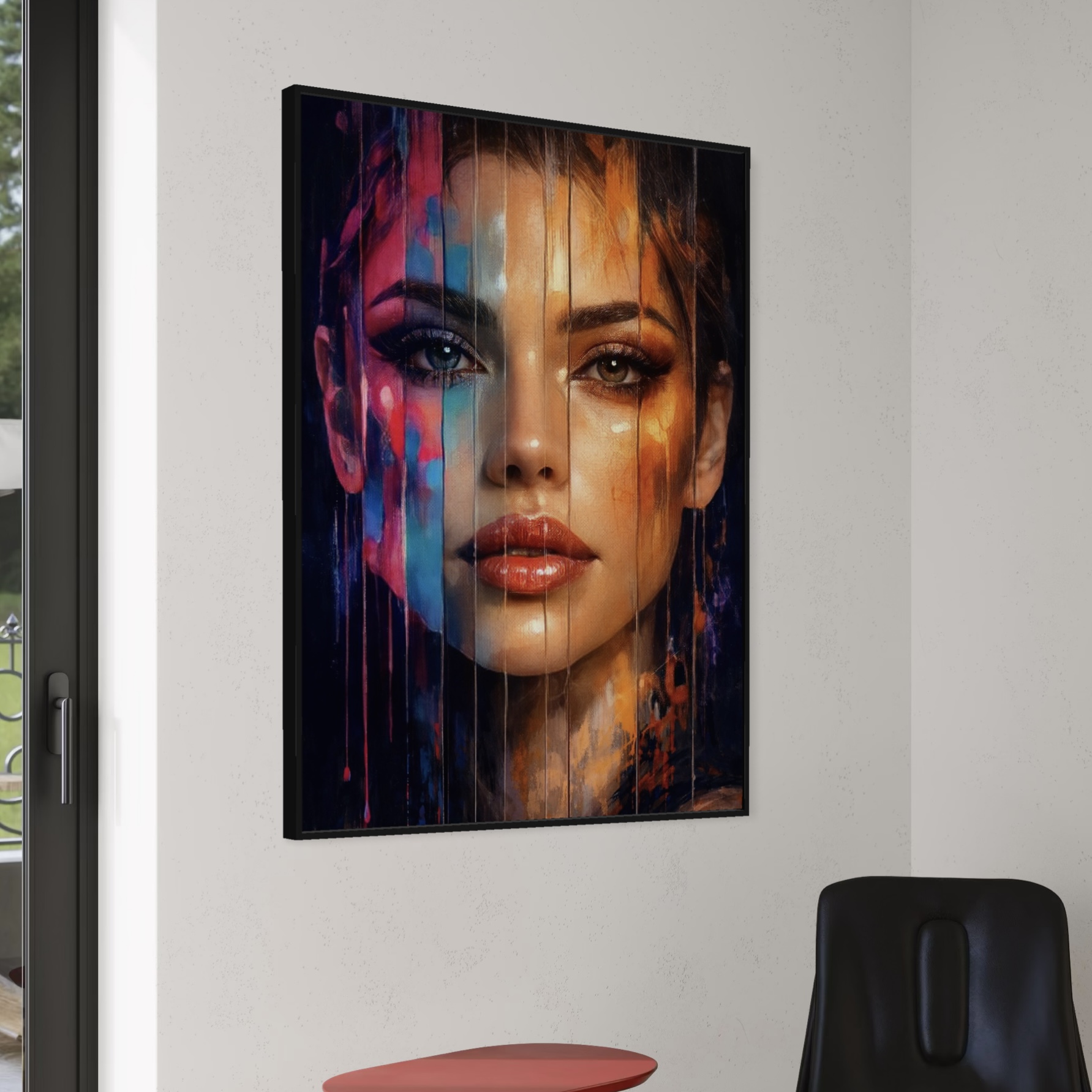 Tableau Beauté Fragmentée – Portrait abstrait moderne et lumineux tableau beauté fragmentée portrait femme art contemporain décoration murale moderne design
