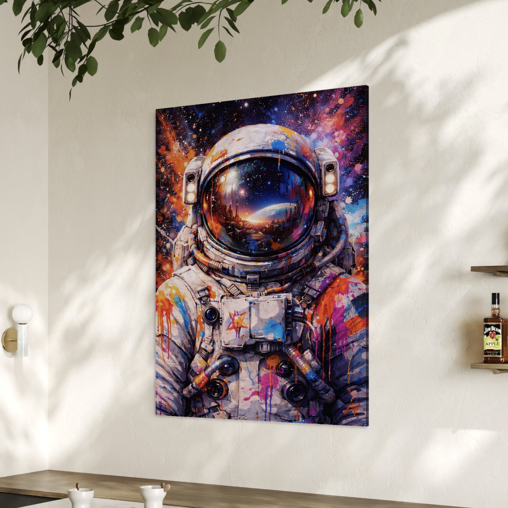 Tableau Astronaute Pop Art – Cosmic Explorer tableau astronaute cosmique street art moderne galaxie espace décoration murale futuriste