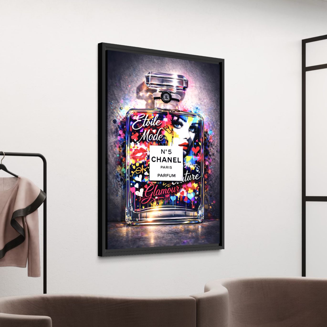 tableau parfum luxe pop art glamour déco murale moderne