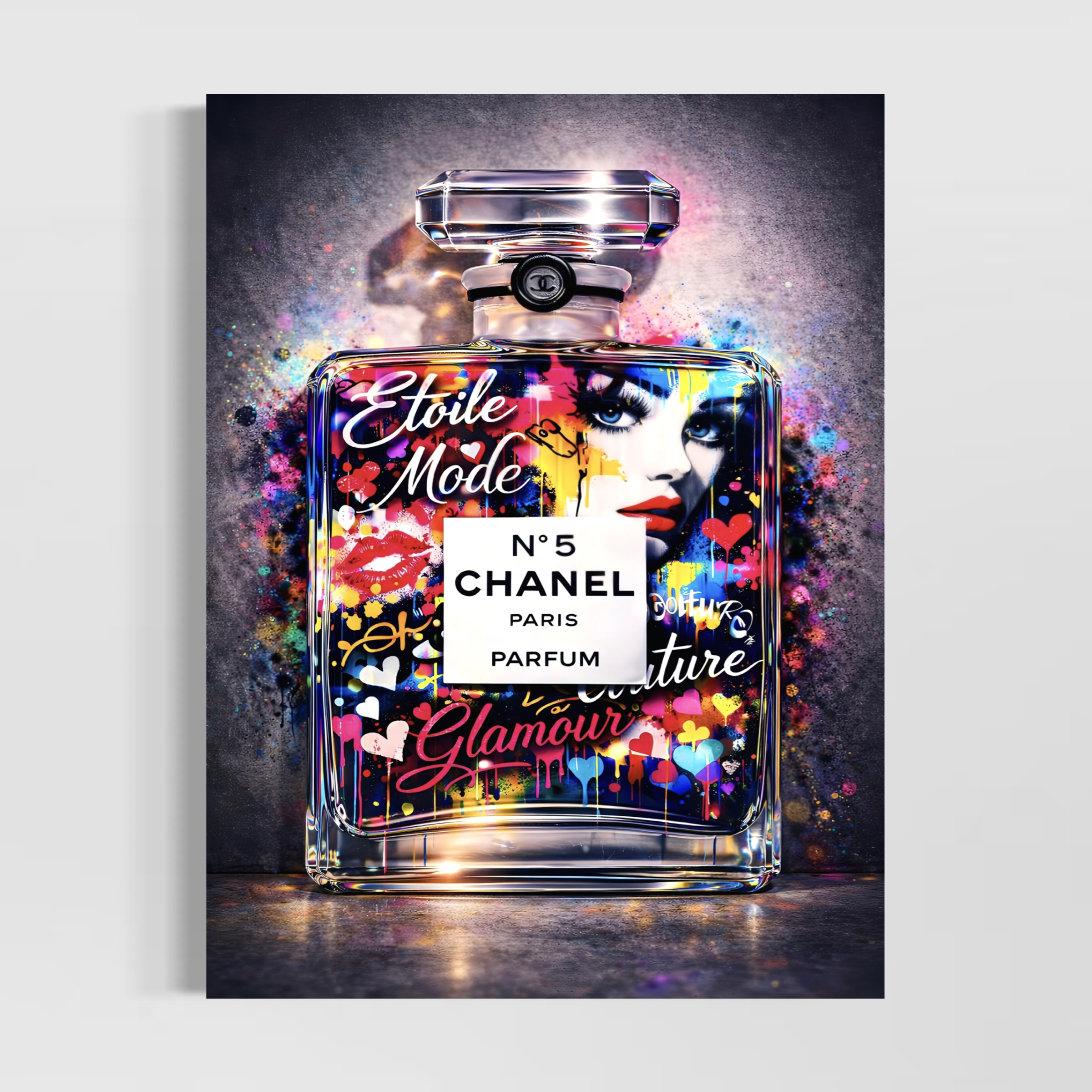 tableau parfum pop art coloré inspiration luxe mode glamour