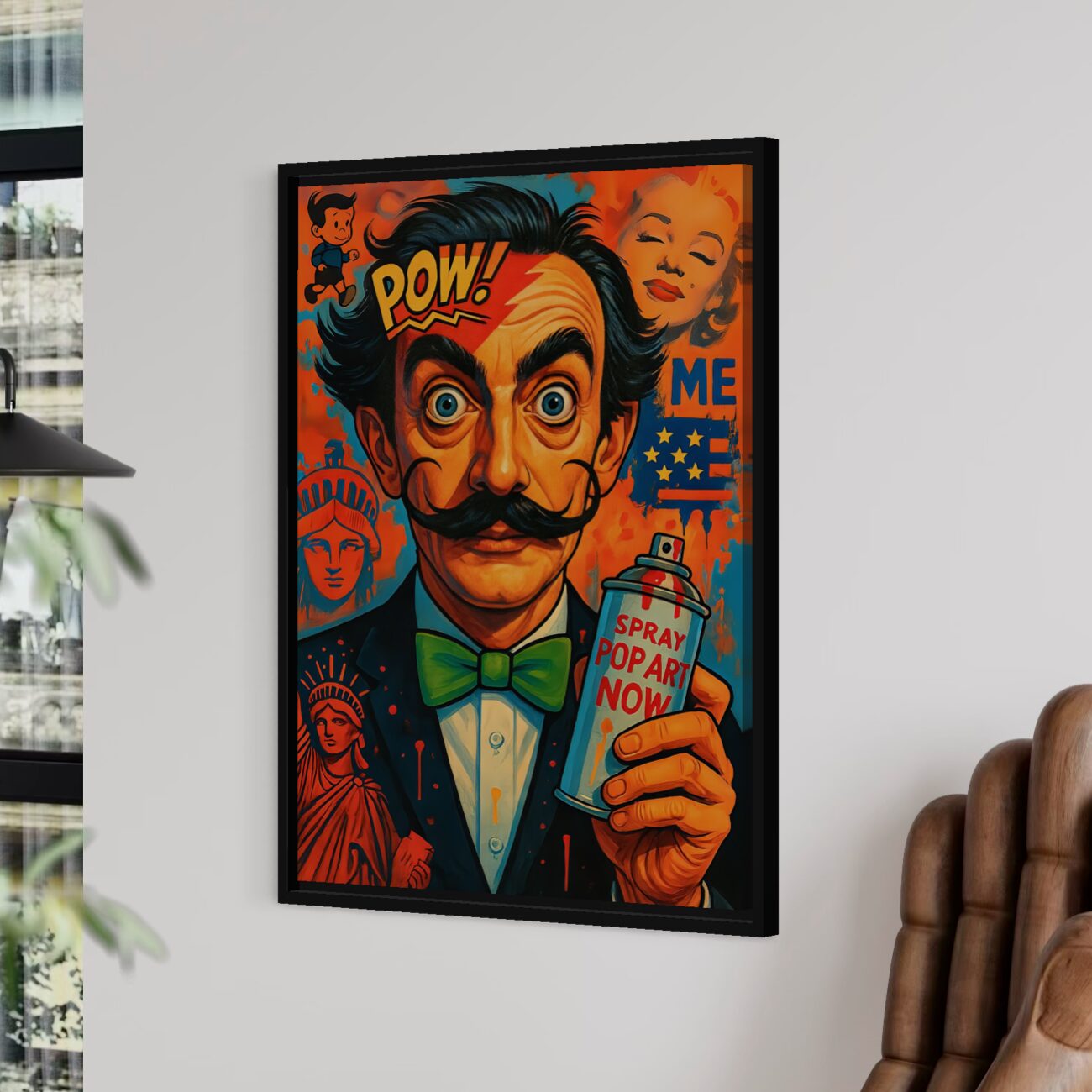 Tableau Dali Street Art – Pop Art Contemporain Coloré tableau dali street art encadré pour décoration intérieure moderne et salon contemporain