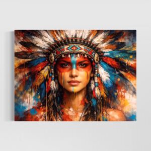 Accueil tableau eveil tribal femme amerindienne contemporain spektra