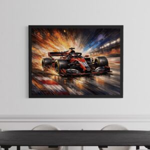 tableau formule 1 monaco cadre noir decoration contemporaine