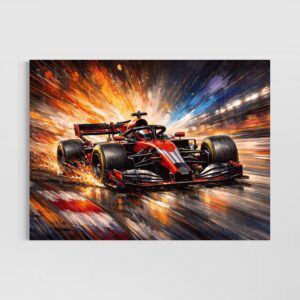 tableau formule 1 monaco voiture course contemporaine