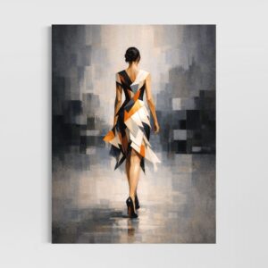 tableau femme abstrait contemporain silhouette couture décoration murale moderne spektra