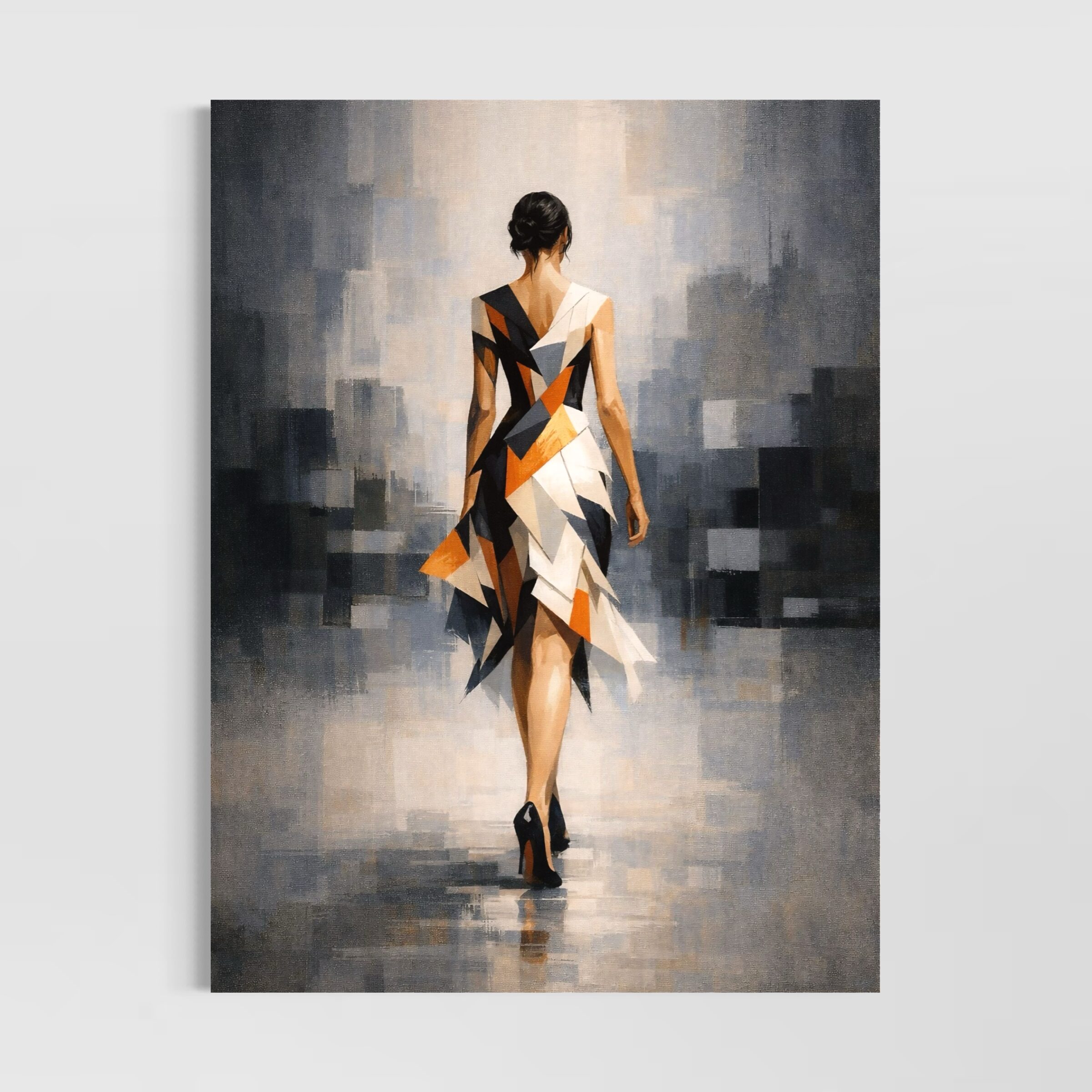 tableau femme abstrait contemporain silhouette couture décoration murale moderne spektra