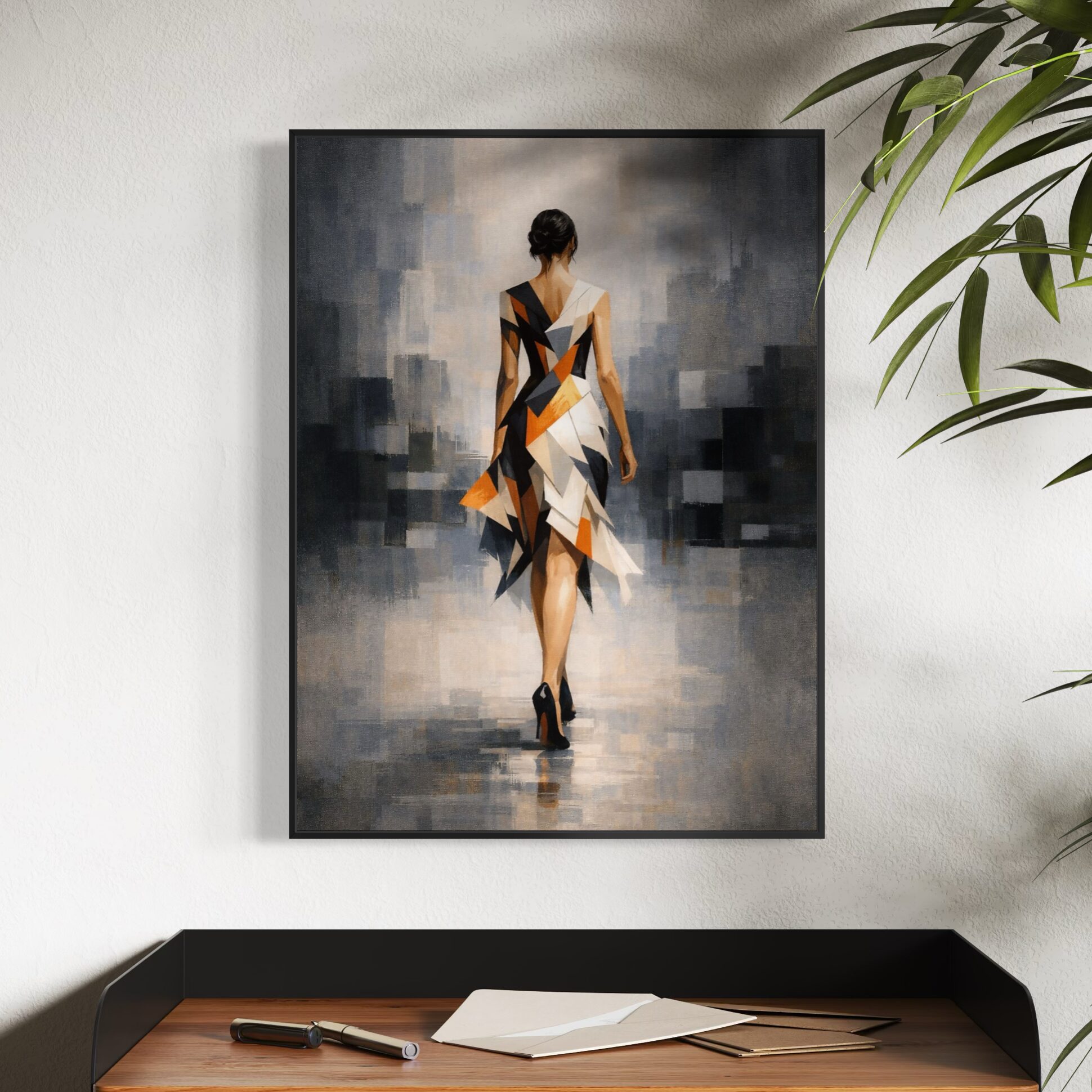 tableau femme abstraite élégante géométrique contemporain décoration murale moderne spektra