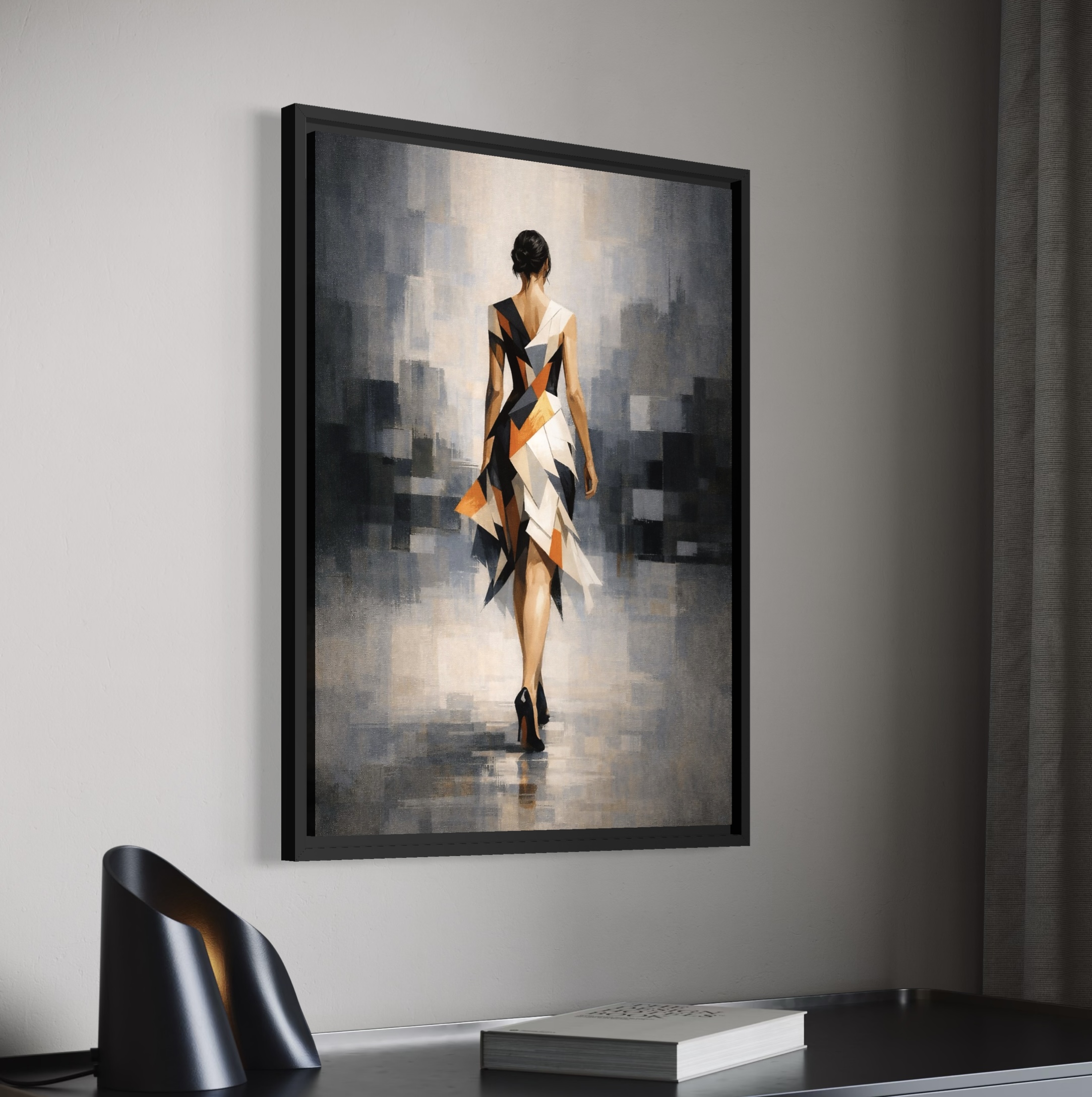 tableau femme abstraite haute couture géométrique décoration murale moderne spektra