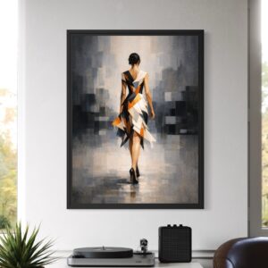 tableau femme abstraite moderne couture géométrique décoration murale élégante spektra