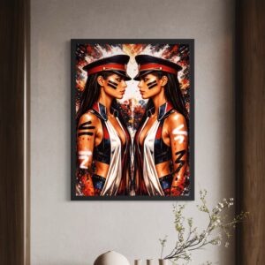 tableau femme pop art les amazones decoration murale contemporaine moderne