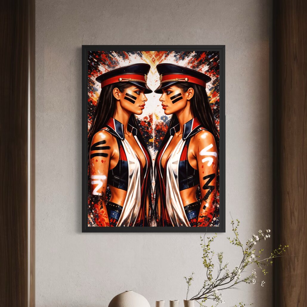 tableau femme pop art les amazones decoration murale contemporaine moderne
