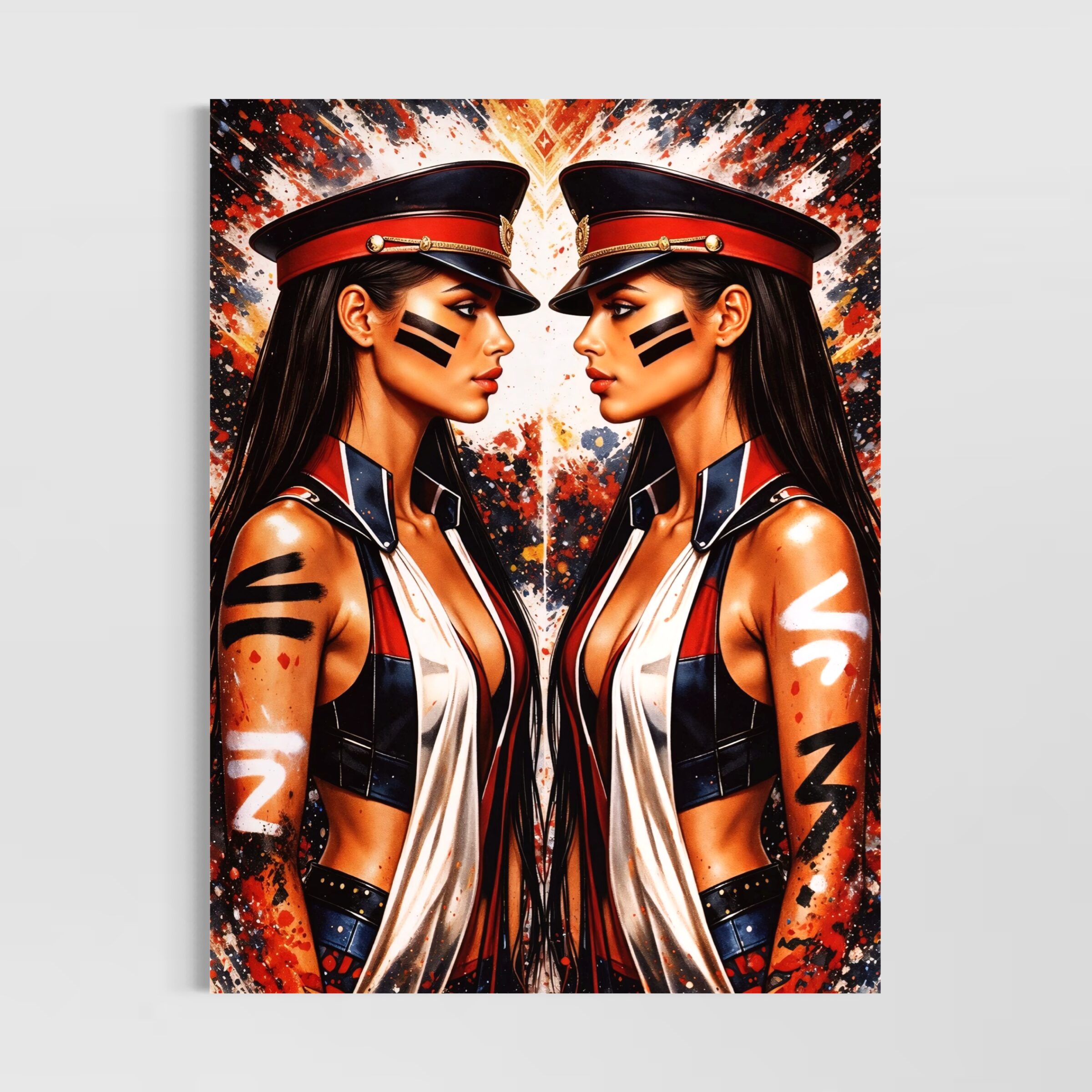 tableau femme pop art les amazones dualite feminine contemporaine art moderne