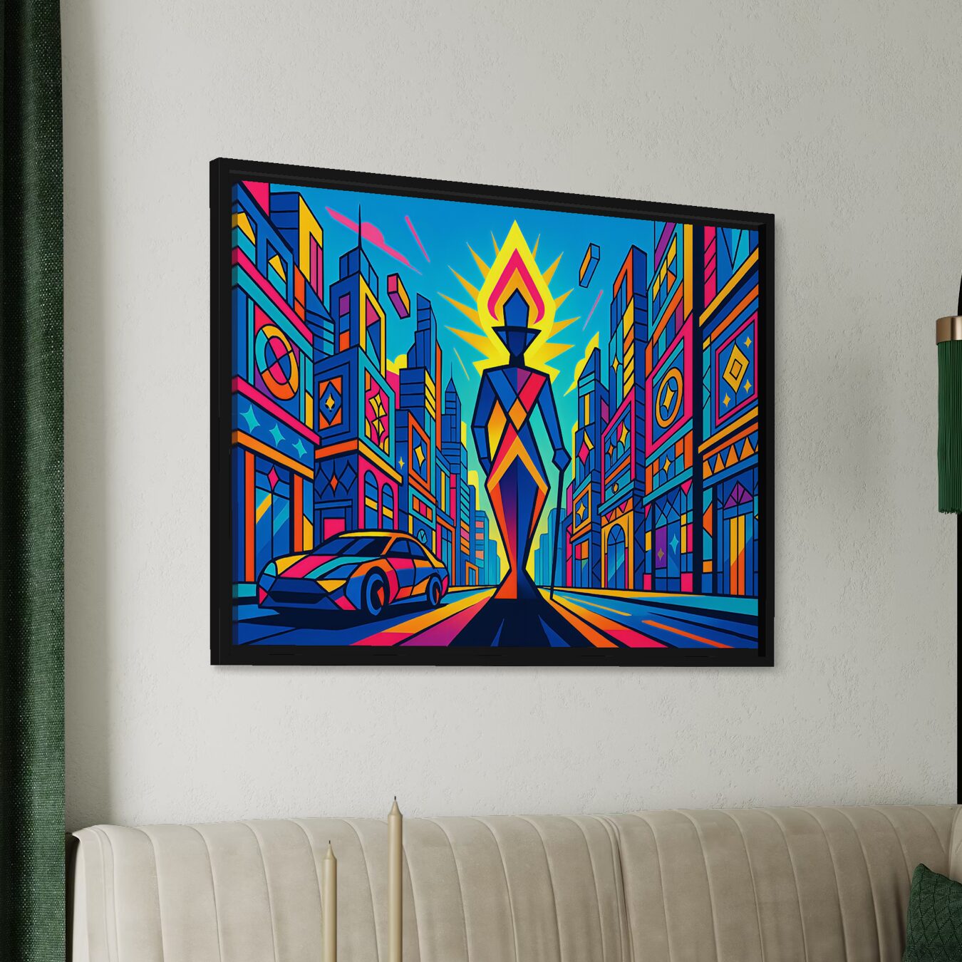 Tableau Flamme Urbaine – Pop Art Contemporain Coloré tableau flamme urbaine art urbain pop contemporain coloré spektra