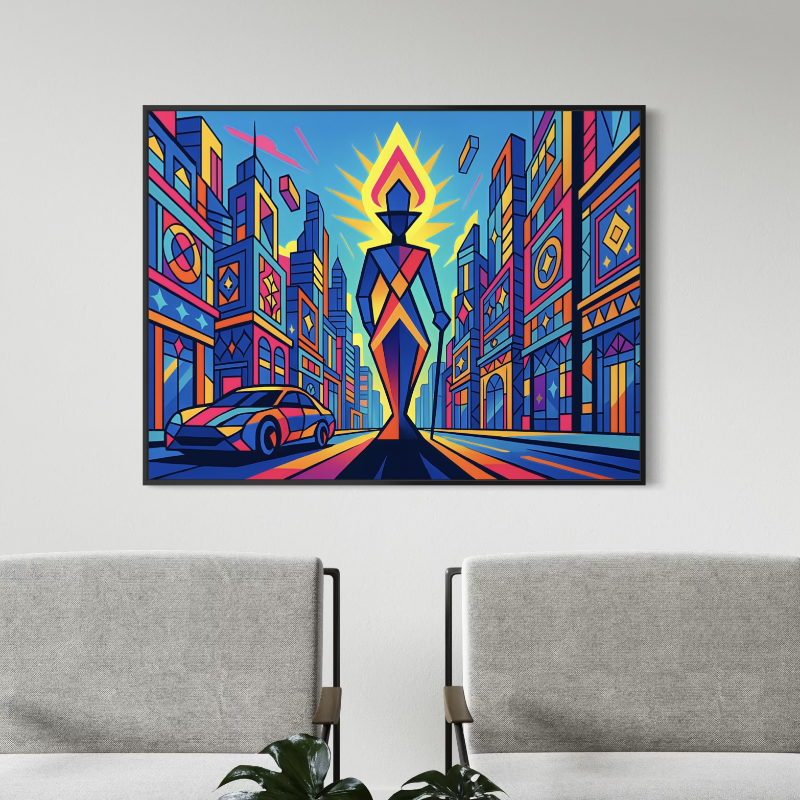 Tableau Flamme Urbaine – Pop Art Contemporain Coloré tableau flamme urbaine pop art urbain coloré décoration contemporaine spektra