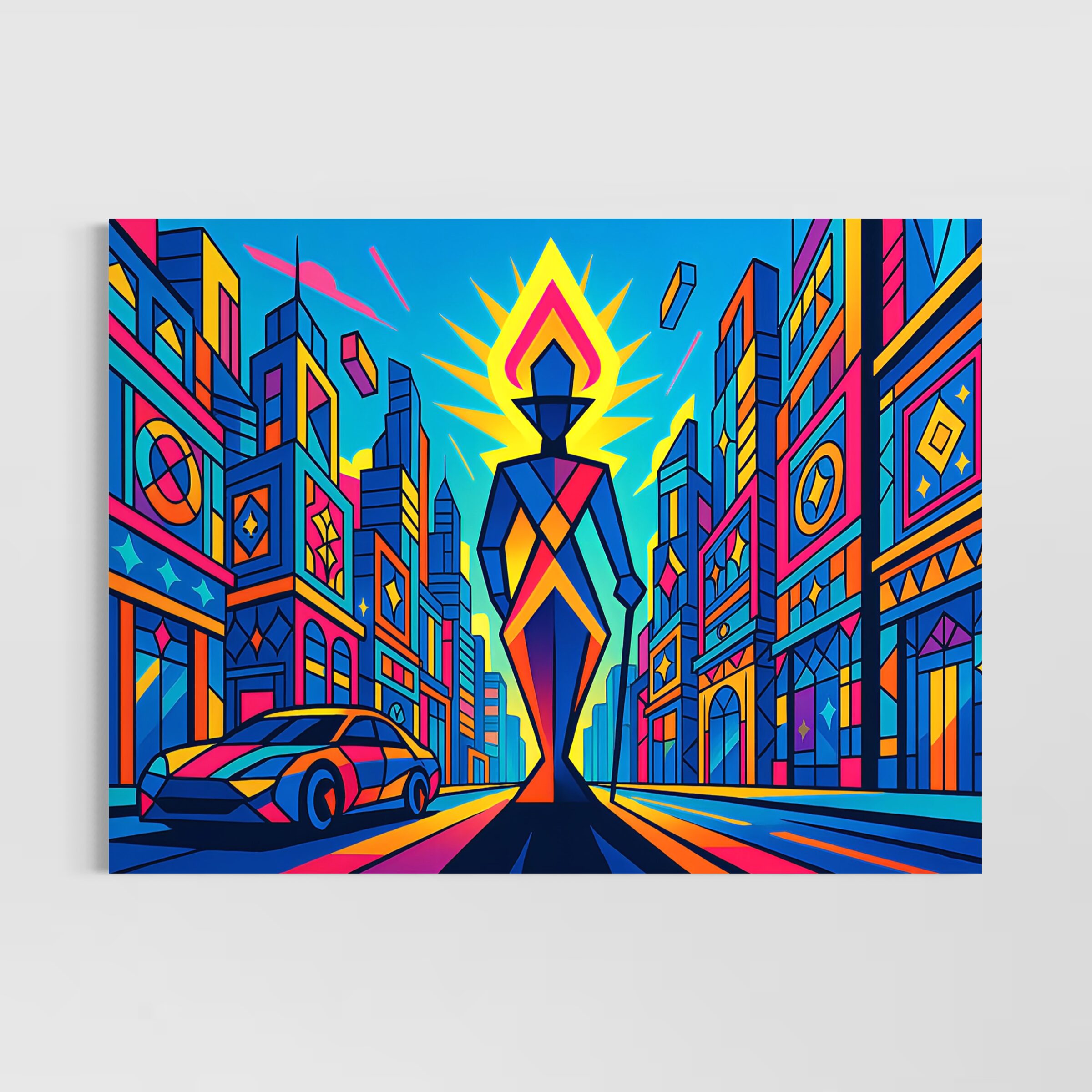 Tableau Flamme Urbaine – Pop Art Contemporain Coloré tableau flamme urbaine pop art contemporain ville colorée décoration moderne spektra