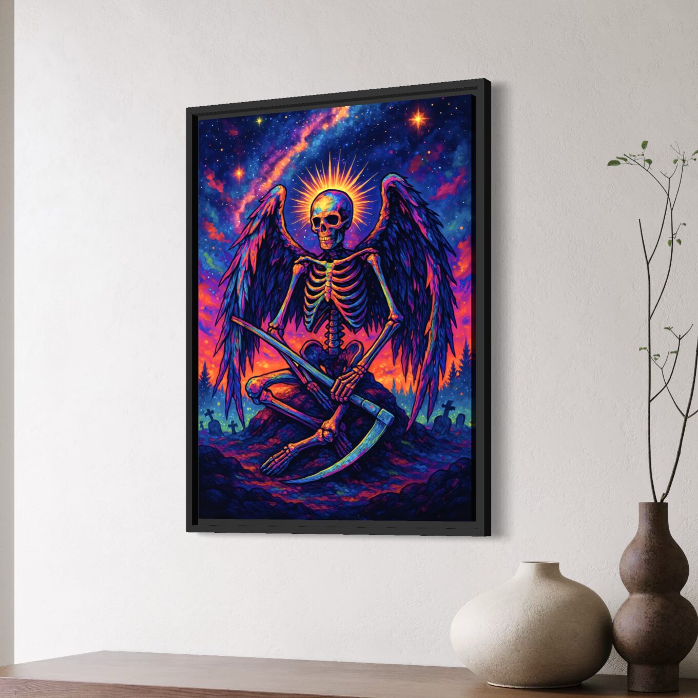 Tableau Gardien des Âmes tableau gardien des ames angle avec cadre noir spektra
