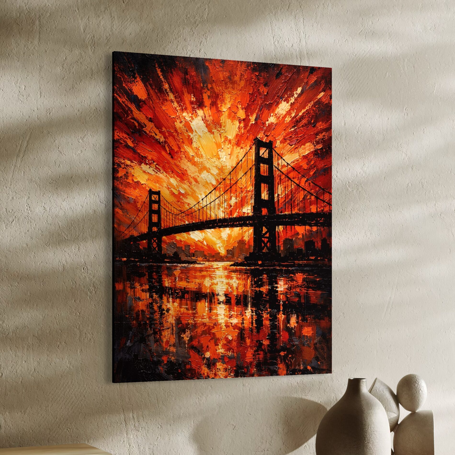 Tableau San Francisco – Golden Gate Sunset tableau golden gate contemporain coucher soleil décoration murale
