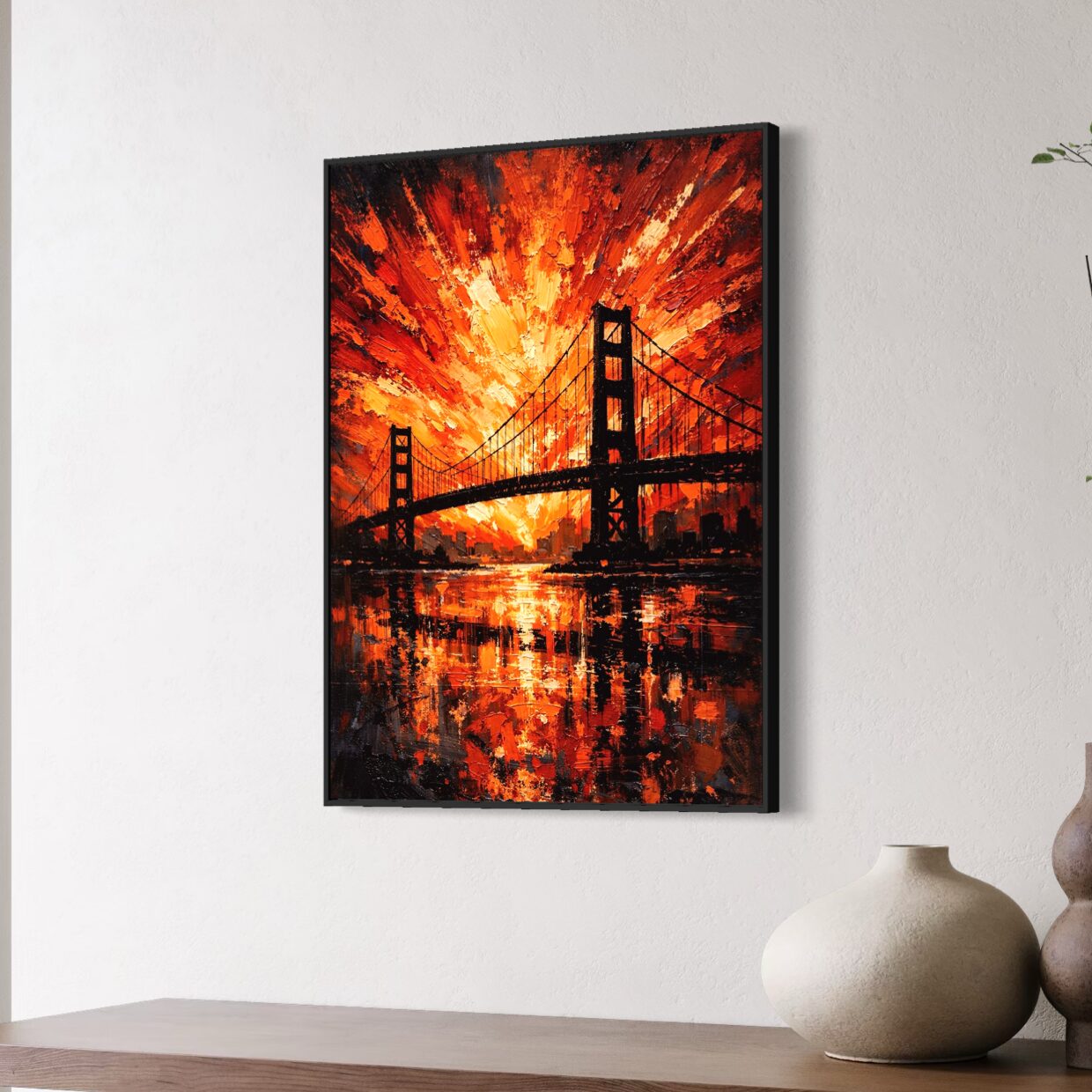Tableau San Francisco – Golden Gate Sunset tableau golden gate encadré décoration murale moderne