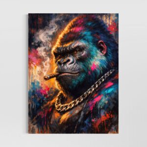 Accueil tableau gorille alpha street art moderne animal urbain graffiti contemporain décoration murale