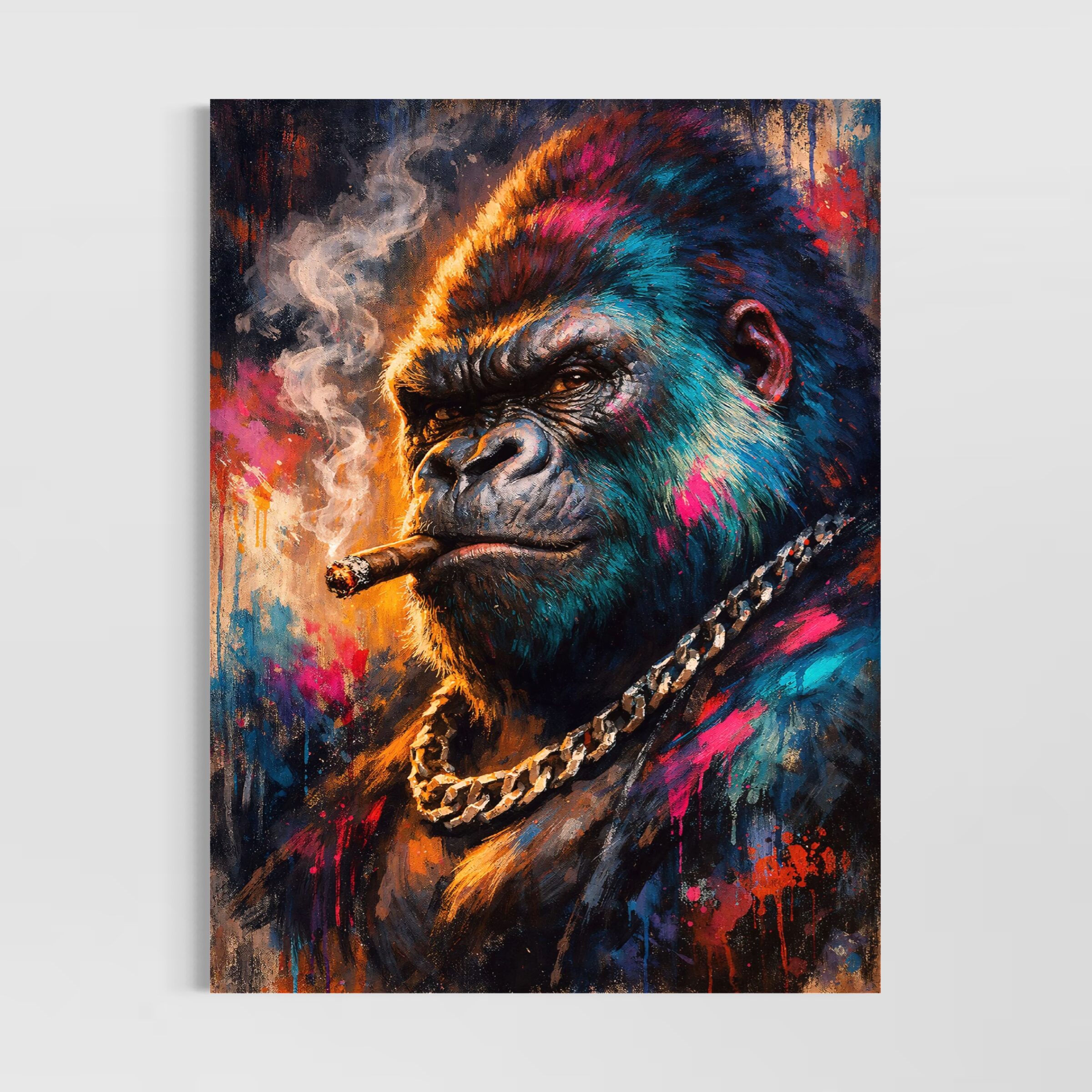 Tableau Gorille Alpha – Art urbain moderne et puissance animale tableau gorille alpha street art moderne animal urbain graffiti contemporain décoration murale