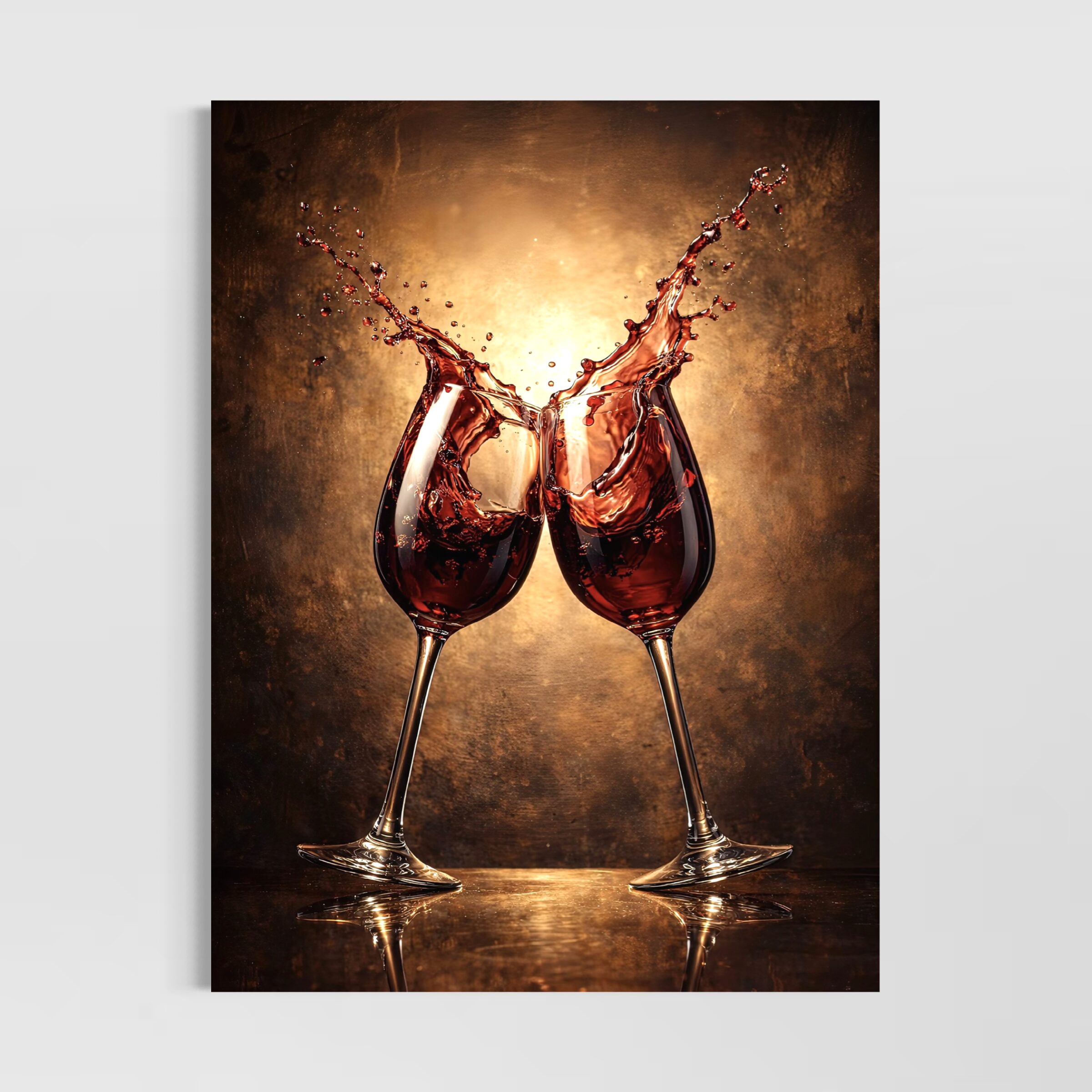 tableau verres vin rouge élégance luxe décoration murale moderne art contemporain gastronomique