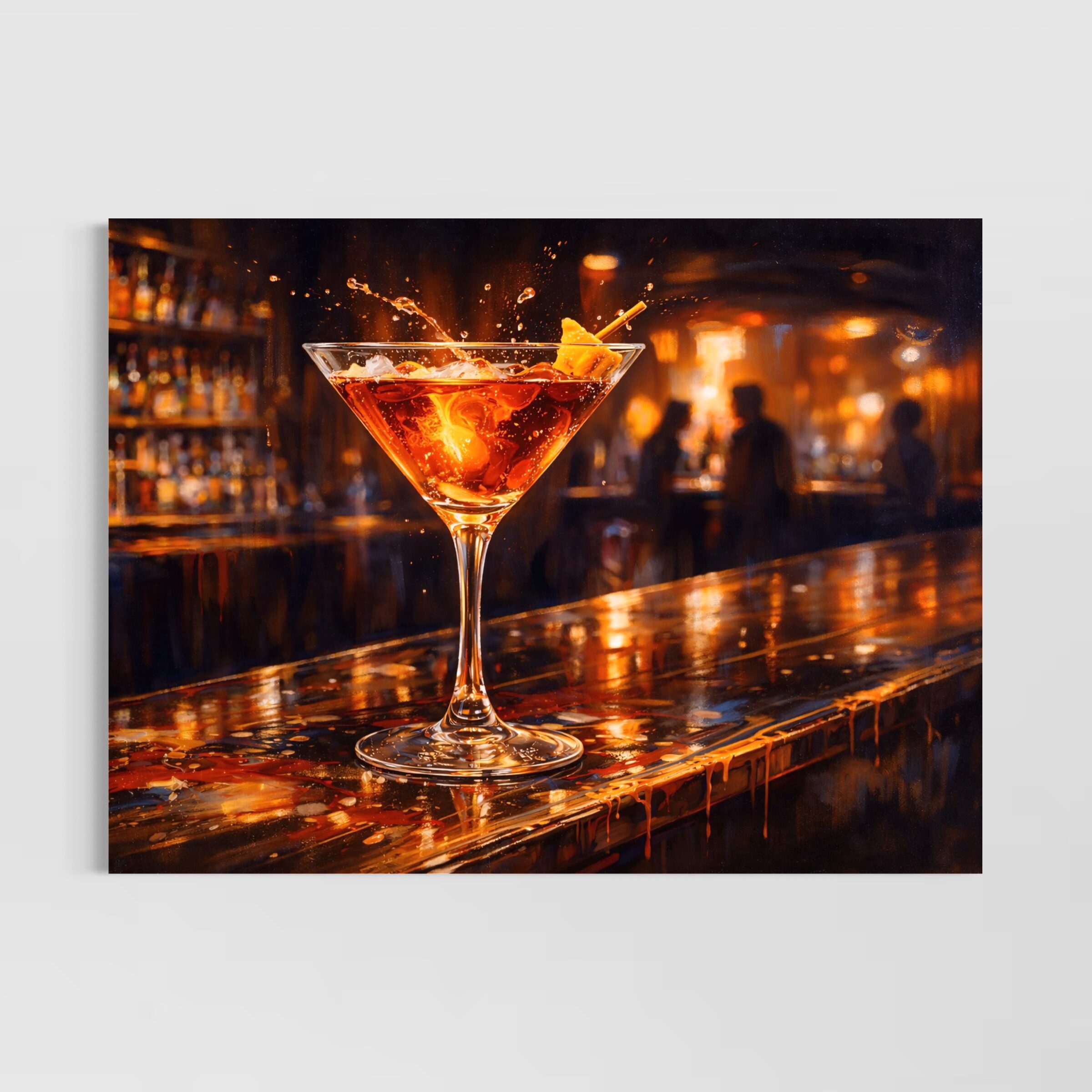 tableau cocktail midnight martini ambiance bar lumineuse spektra gallery