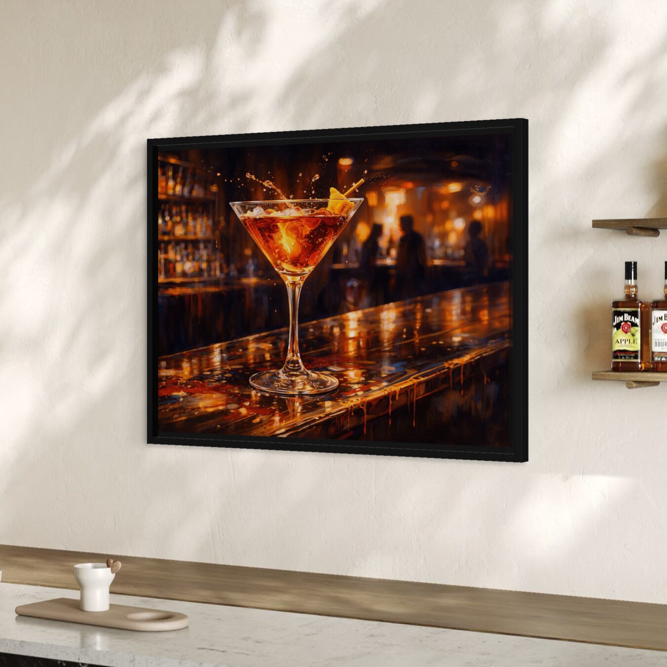 tableau cocktail midnight martini ambiance lounge bar contemporain spektra gallery