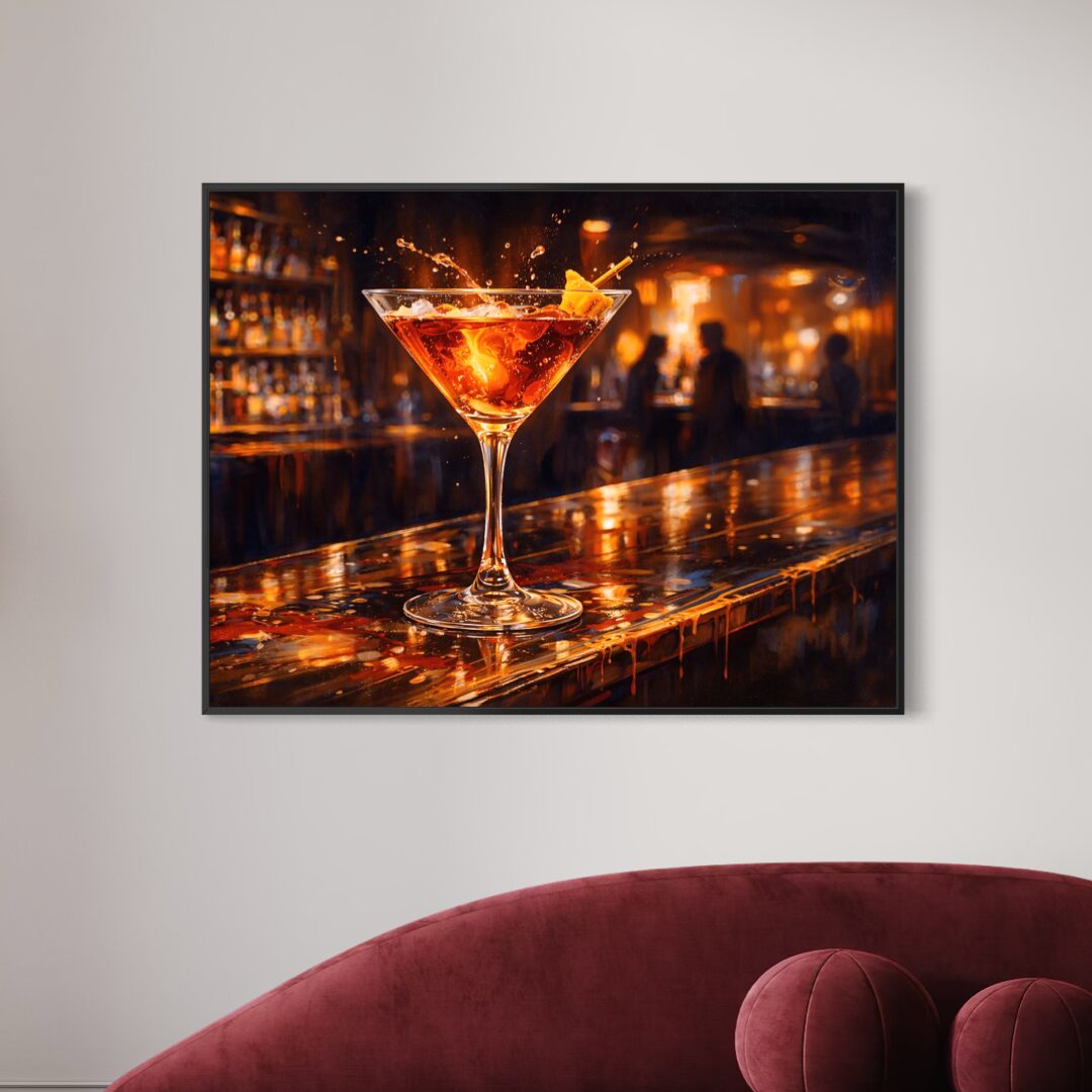 tableau cocktail midnight martini ambiance lounge nocturne spektra gallery