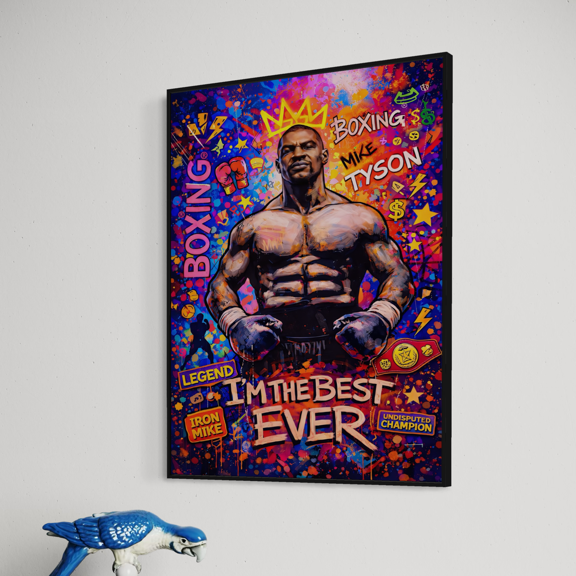 tableau mike tyson boxe pop art street art champion décoration murale moderne sportive