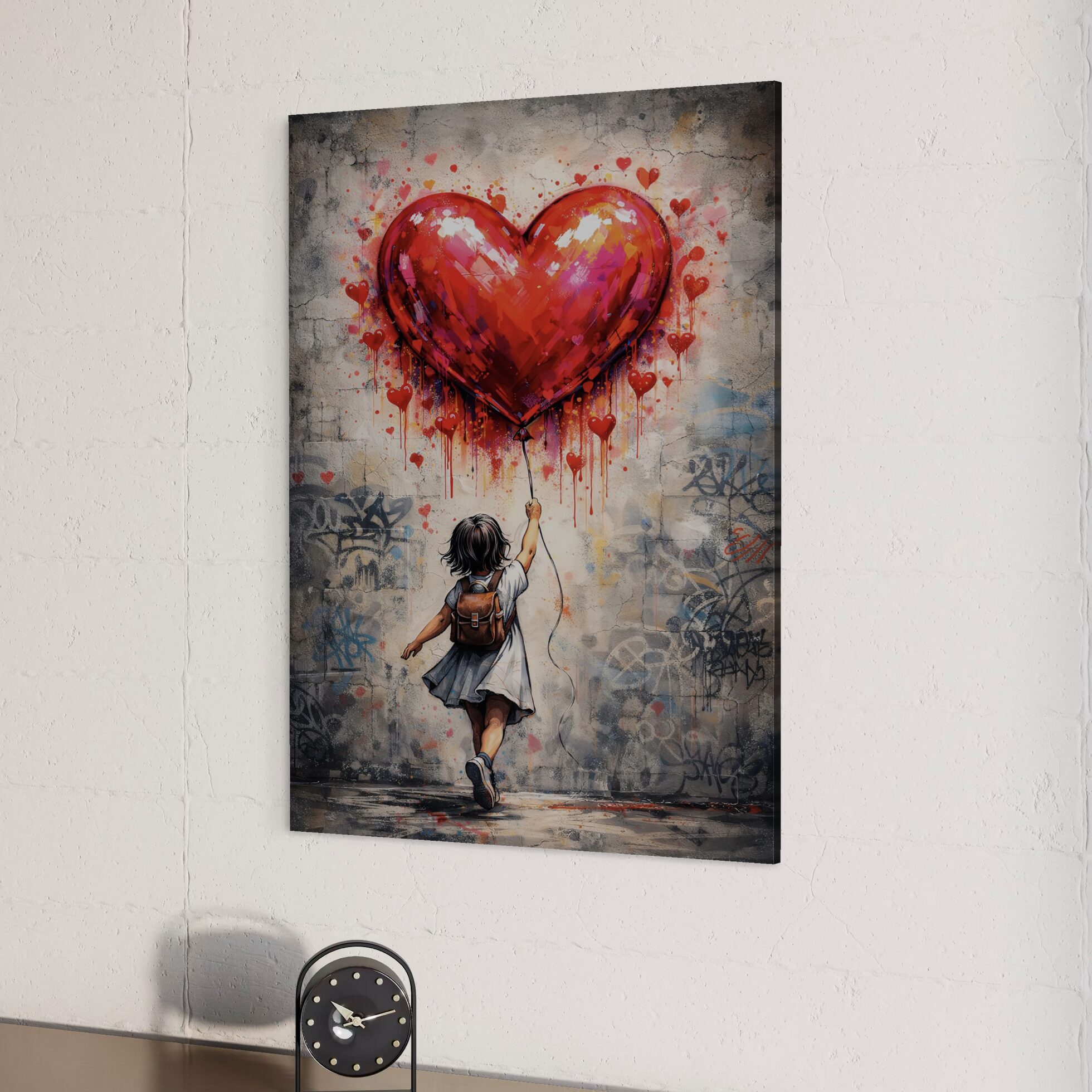 Tableau Street Art Cœur – Murmure du Cœur tableau cœur rouge street art moderne toile romantique décoration murale contemporaine