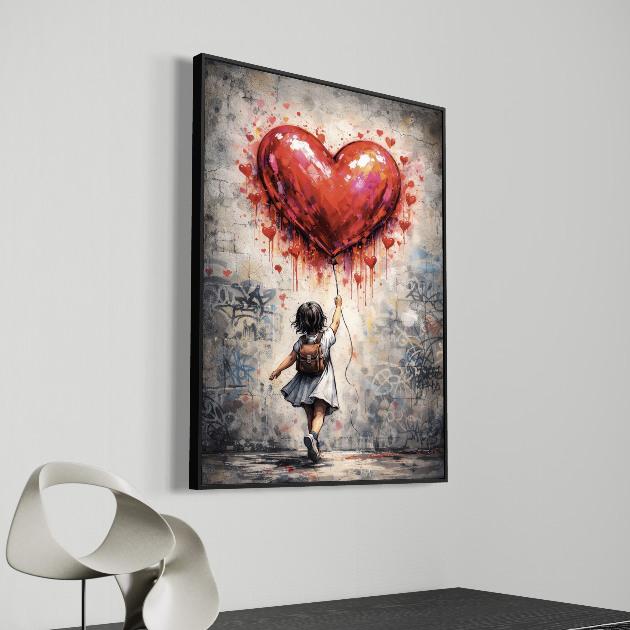 Tableau Street Art Cœur – Murmure du Cœur tableau cœur street art moderne décoration murale design graffiti amour contemporain