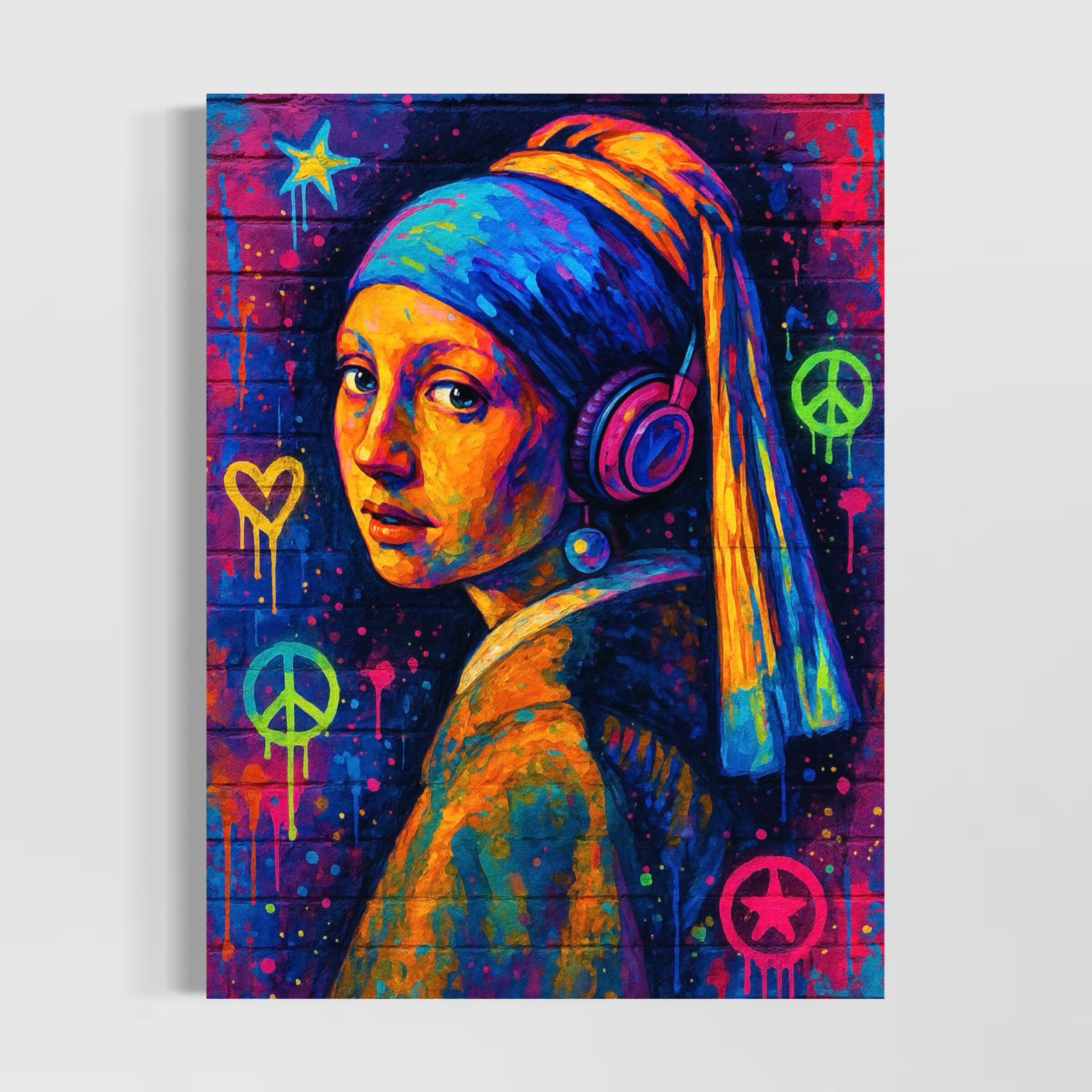 Tableau Jeune Fille à la Perle Street Art – Pop Art Contemporain tableau jeune fille a la perle street art pop art contemporain femme moderne spektra