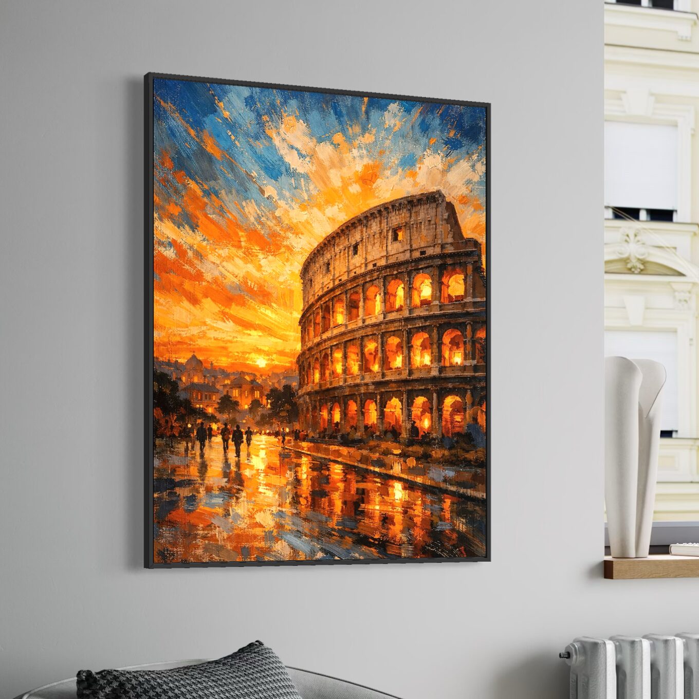 Tableau Rome Contemporaine – Roma Aeterna tableau colisée rome art contemporain coucher de soleil spektra gallery