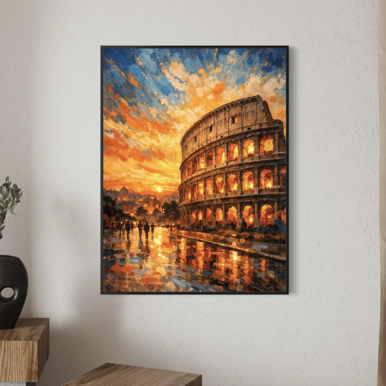 Tableau Rome Contemporaine – Roma Aeterna tableau colisee rome lumineux coucher soleil contemporain