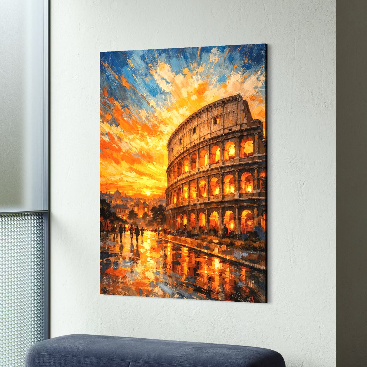 Tableau Rome Contemporaine – Roma Aeterna tableau colisee rome coucher soleil peinture moderne
