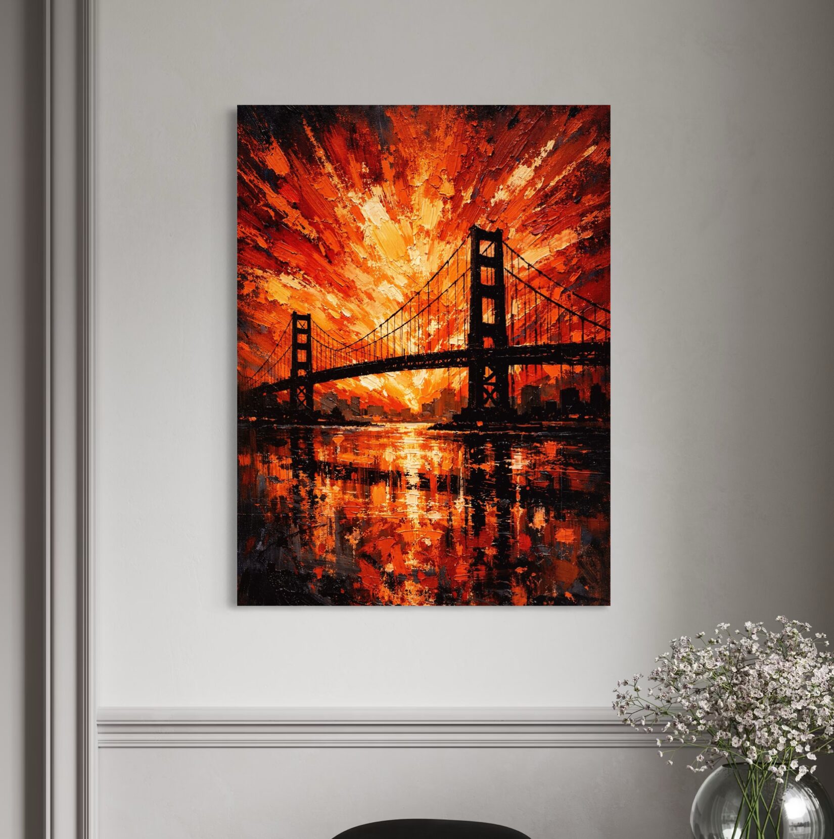 Tableau San Francisco – Golden Gate Sunset tableau golden gate san francisco mural contemporain salon moderne