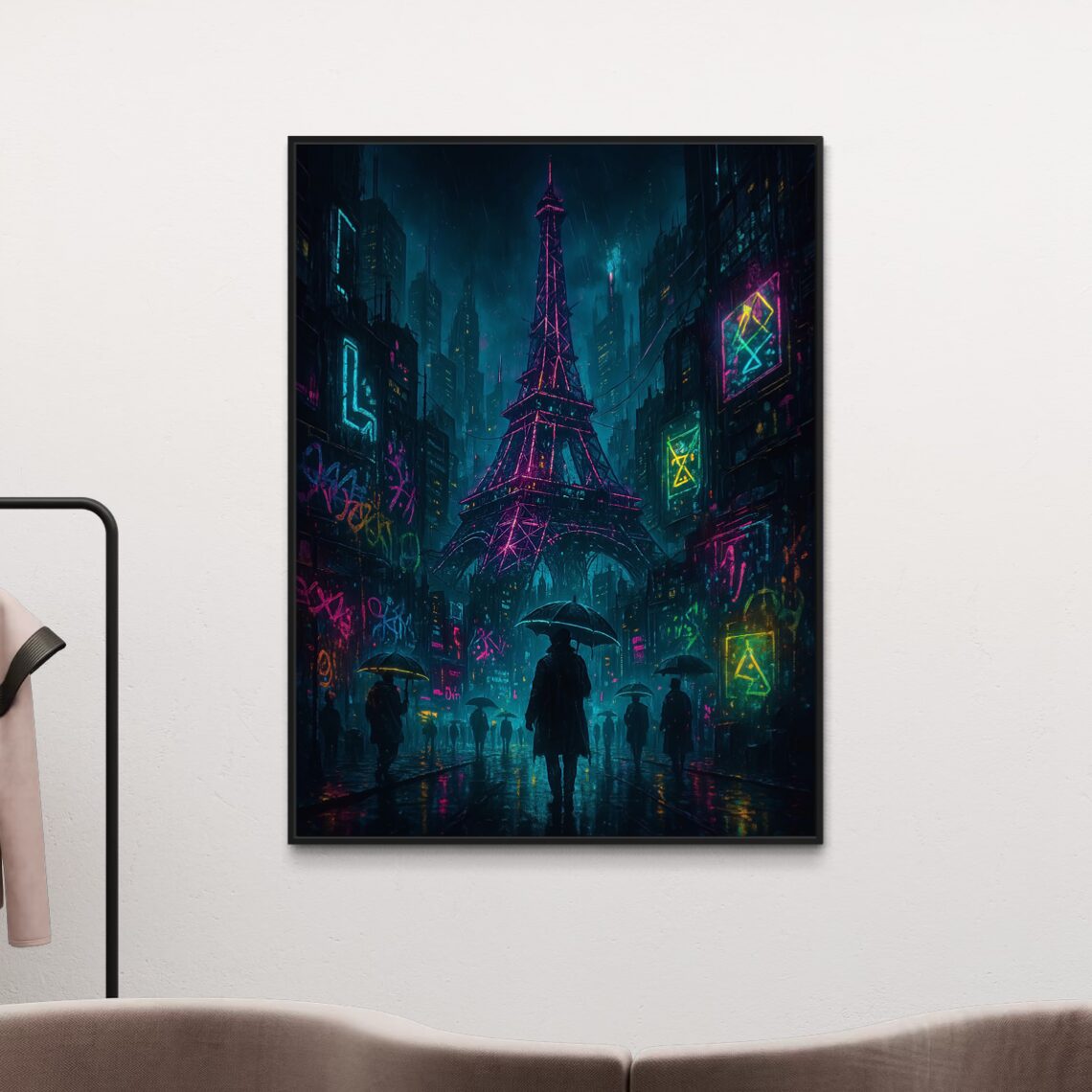 Tableau Tour Eiffel Cyberpunk – Cyber Paris tableau tour eiffel cyberpunk cyber paris décoration murale futuriste spektra