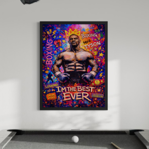 tableau mike tyson street art boxe pop art champion décoration murale moderne colorée