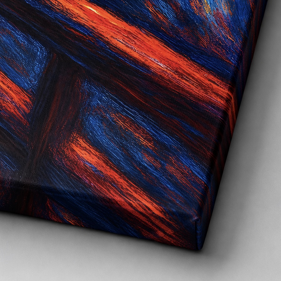 Le Cri de l’Âme – Tableau Expressionniste Contemporain | SPEKTRA Détail de la toile du tableau Le Cri de l’Âme montrant la texture canvas et les finitions de l’impression artistique expressionniste