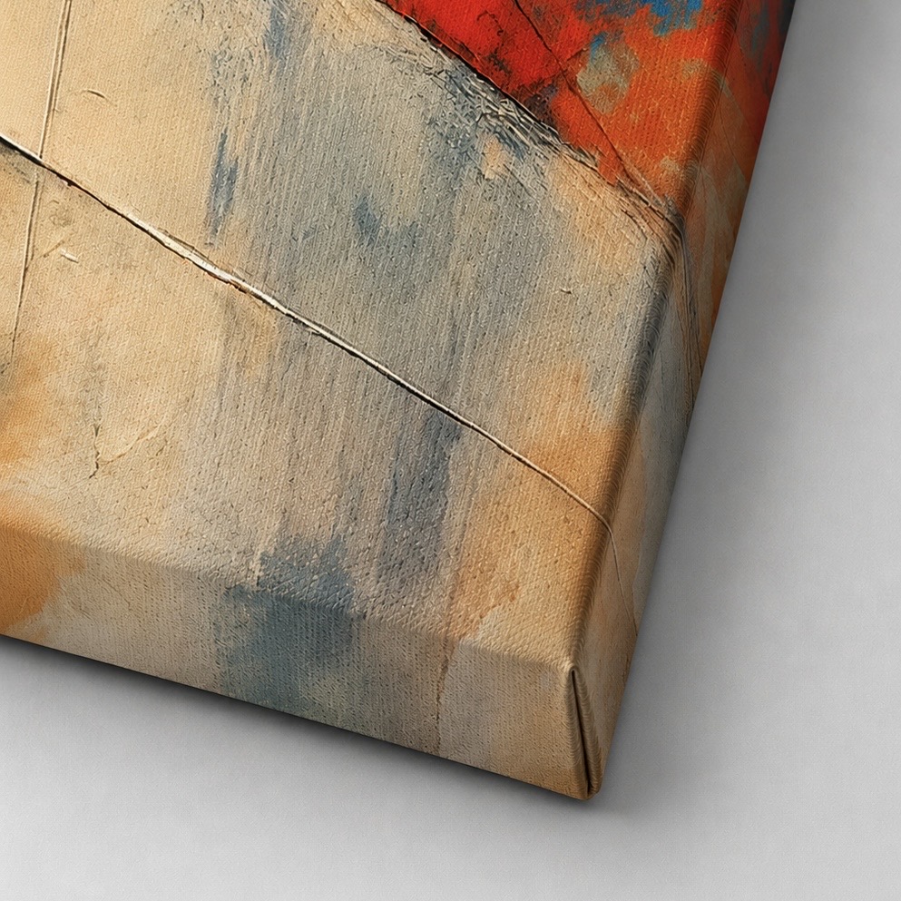 Lignes de Force – Tableau Abstrait Géométrique | SPEKTRA Détail de la toile du tableau abstrait Lignes de Force montrant la texture canvas et les finitions de l’impression artistique