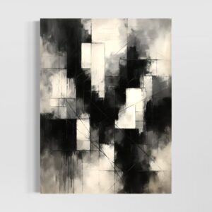 tableau équilibre abstrait noir blanc art abstrait contemporain géométrique spektra