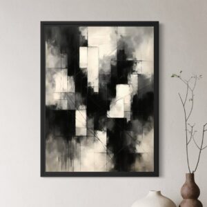 tableau équilibre abstrait noir blanc minimaliste contemporain spektra