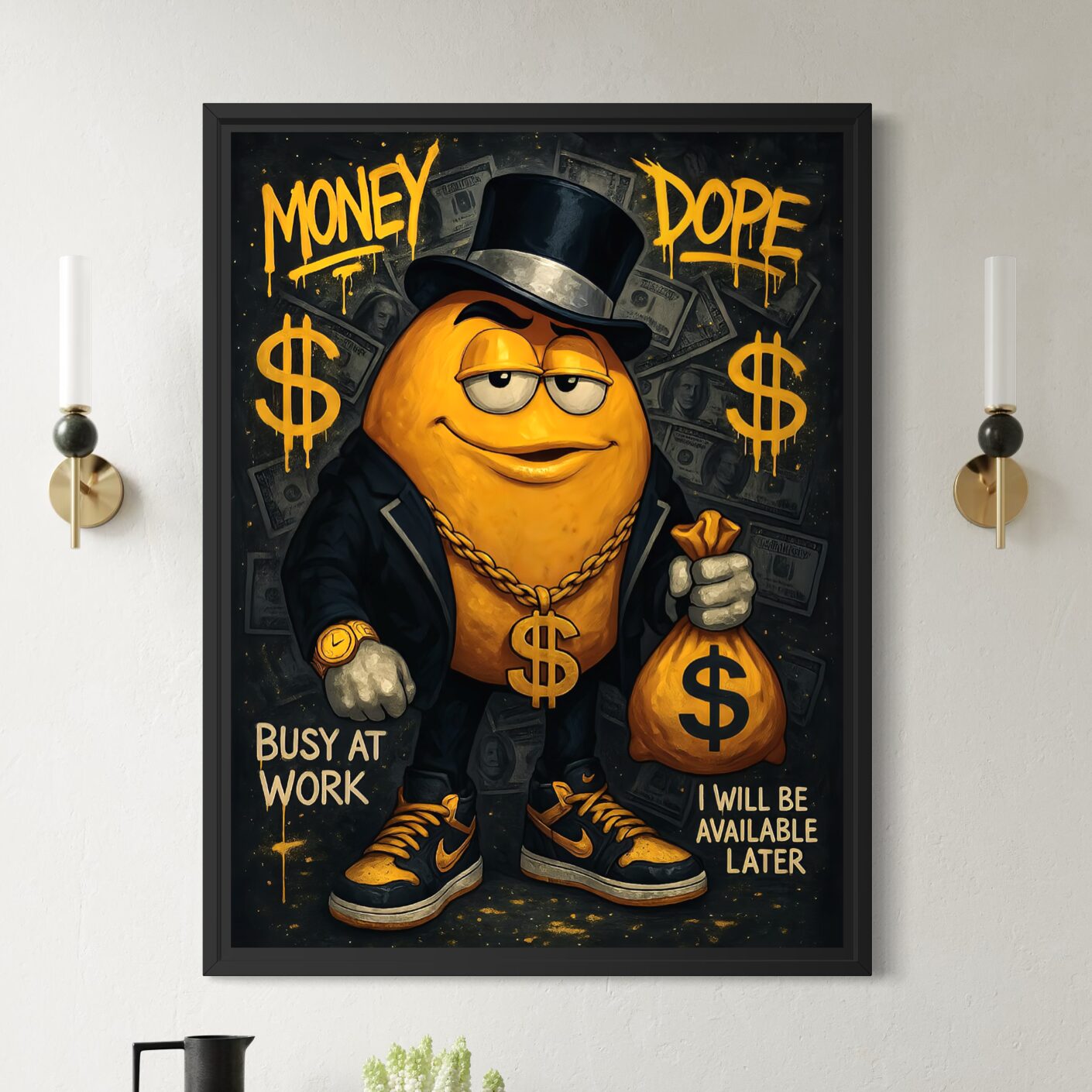 Tableau Mentalité Millionnaire – Pop Art Luxe Business tableau mentalite millionnaire pop art business entrepreneur luxe financier spektra