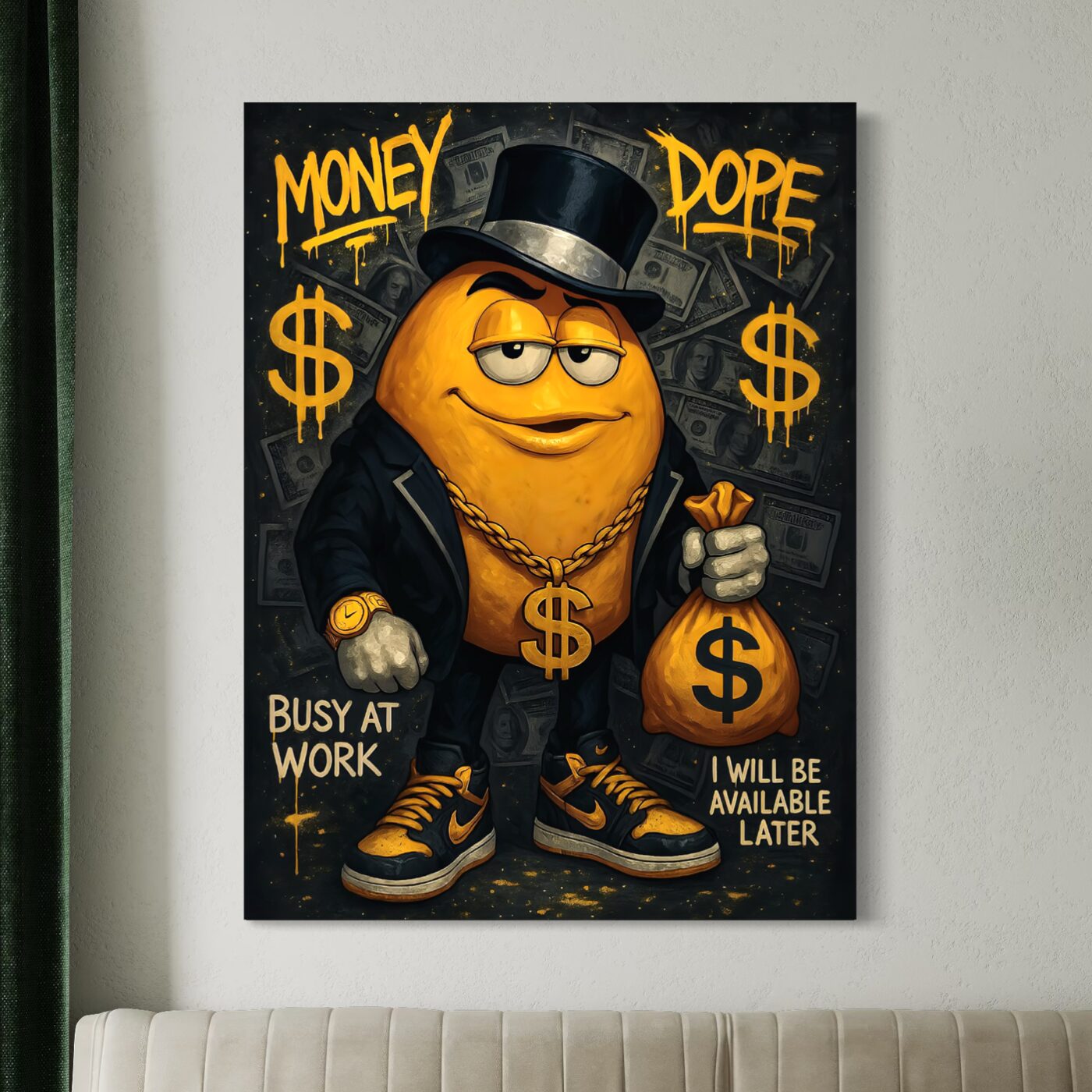 Tableau Mentalité Millionnaire – Pop Art Luxe Business tableau mentalite millionnaire pop art business luxe entrepreneur decoration murale moderne spektra